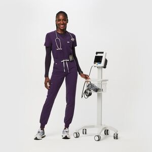 Figs Scrub Set - PURPLE JAM - Zamora Joggers and Catarina scrub top - Size L